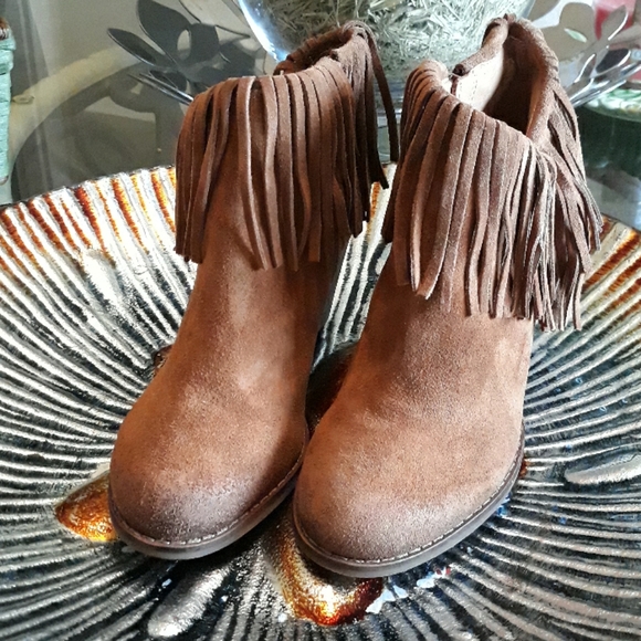 LUCKY BRAND YACHIN LEATHER SUEDE ANKLE BOOTS SZ6.5 - Picture 2 of 8